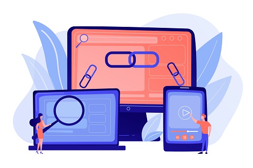Link building concept vector illustration Backlinks en SEO
